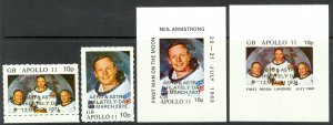 GREAT BRITAIN 1971 STRIKE POST SPACE NEIL ARMSTRONG APOLLO 11 Label Set MNH