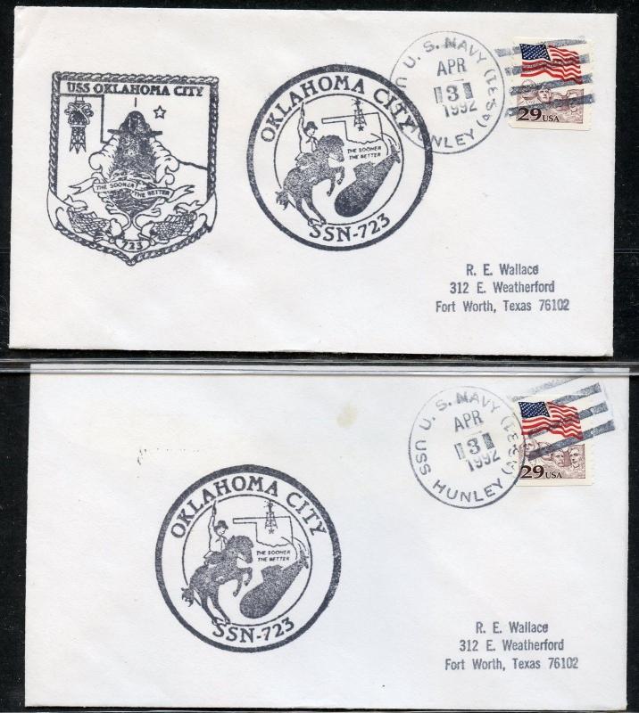 UNITED STATES USS OKLAHOMA CITY LOT OF 7 ALL DIFFERENT COVERS 1978-1992 (26)