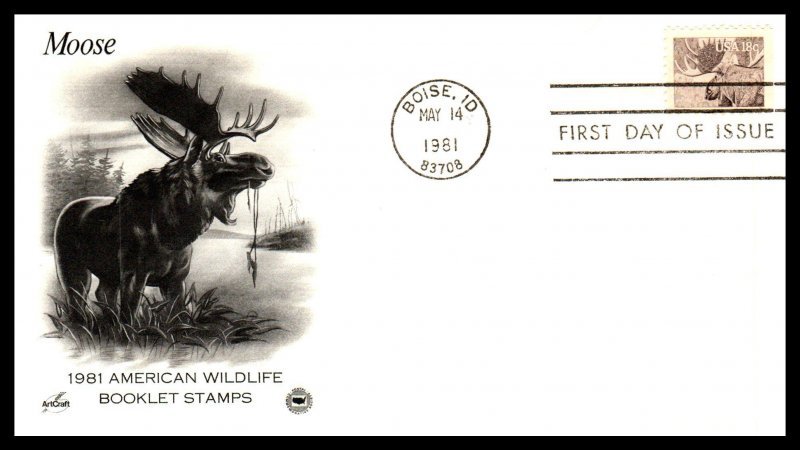 US 1880-1889 Wildlife PCS Artcraft Variety Set of Ten U/A FDC