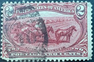 Scott#: 286 - Farming Trans-Mississippi 2¢ 1898 BEP used single stamp - Lot B4