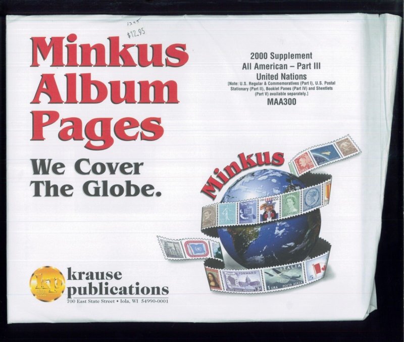 2000 United Nations All American Part 3 Minkus Stamp Album Supplement Pages