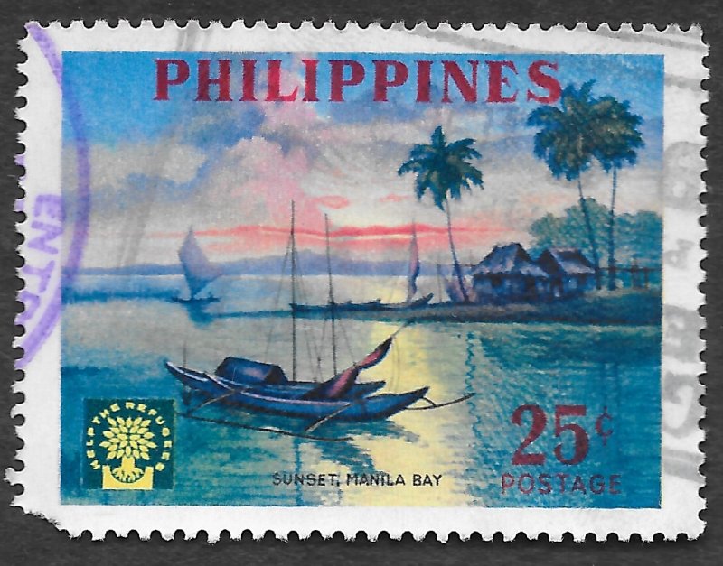 Philippines Scott 818 25c Sunset on Manila Bay (1960) Used