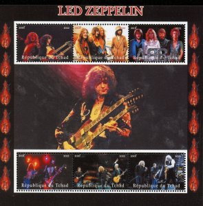 CHAD 2022  LED ZEPPELIN  SHEET  MINT NEVER HINGED