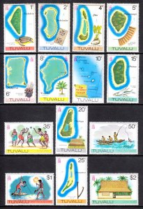 Tuvalu - Scott #23//36 - Short set - MNH - Gum toning on 3 low values - SCV $28