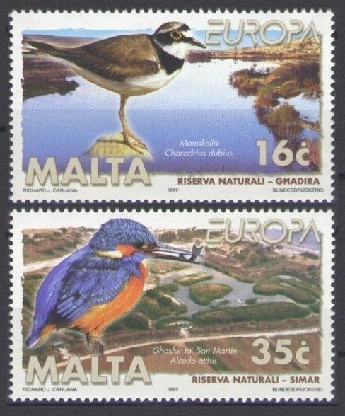 1999 Malta 1065-1066 Europa Cept / Birds