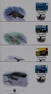 St.Helena 813-16 FDC WWF-02/Whales