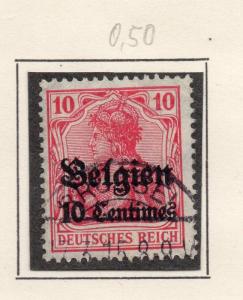 Germany Belgien Optd 1914 Early Issue Fine Used 10c. Surcharged 215799