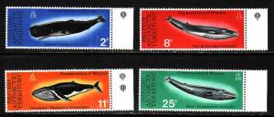 British Antarctic Territory-Sc#64-7-unused NH set-Whales-Fish-1977-