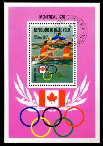 Upper Volta - Cancelled Airmail Souvenir Sheet Scott #C233 (Olympics: Rowing)