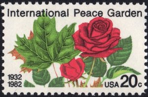 SC#2014 20¢ International Peace Garden Single (1982) MNH