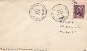 1934 NY & Valp Ship Cover - SS Santa Maria - L35682