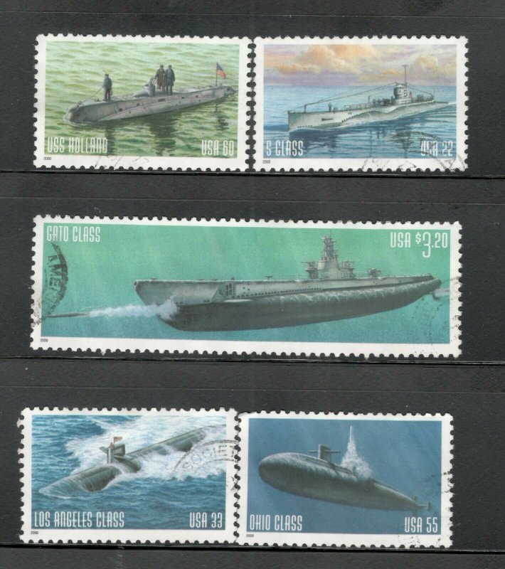 3373-3377 Submarines USED Set Of 5 Off Paper FREE SHIPPING (A-348)