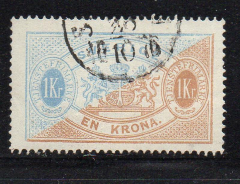 Sweden Sc O11 1874 1 kr official stamp used