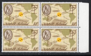 Thematic stamps NORFOLK ISLAND 1969 CAPT COOK MARG BLK OF 4 sg.99 mint