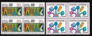 UNITED NATIONS - SC#341-42 B/4 VF/MNH 1980