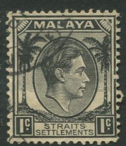 Straits Settlements - Scott 238 - KGVI Definitive - 1937 - FU - 1c Stamp