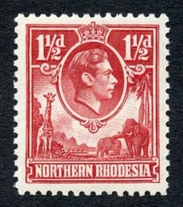 Northern Rhodesia SG29 1 1/2d carmine-red U/M Cat 50 Pounds