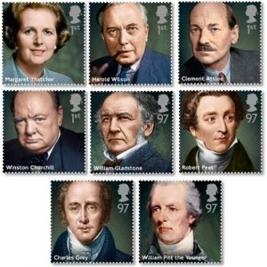 Great Britain 2014 Prominent Prime Ministers set of 8 stamps in 2 strips MNH