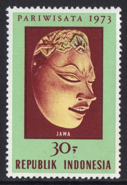 Indonesia  #842  MNH  1973  Tourism Folk masks 30r