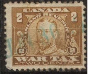 Canada FWT8 (used) 2c George V, war tax, brown (1915)