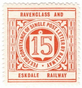 (I.B) Ravenglass & Eskdale Railway : Letter Stamp 15p