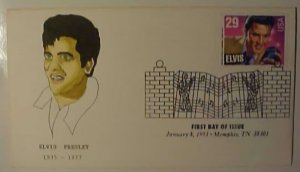 US   ELVIS FDC 1993 HAND PAINTED