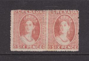 Grenada Sc 5 MLH. 1871 6p vermilion Queen Victoria pair, sound