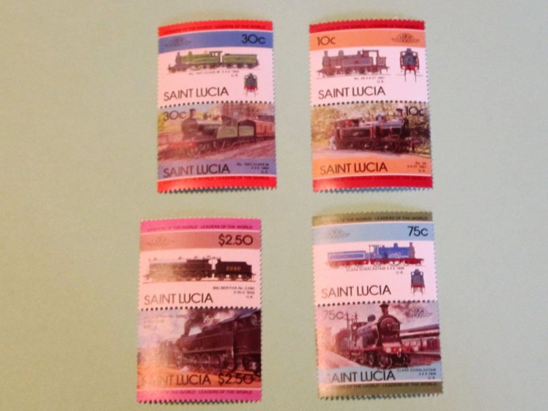 St. Lucia - 774-77, MNH Set. Locomotives (Pairs). SCV - $2.35
