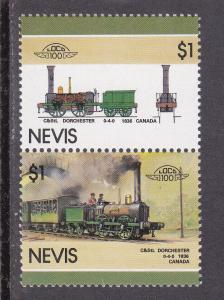 Nevis # 215, Trains, Mint Never Hinged Pair
