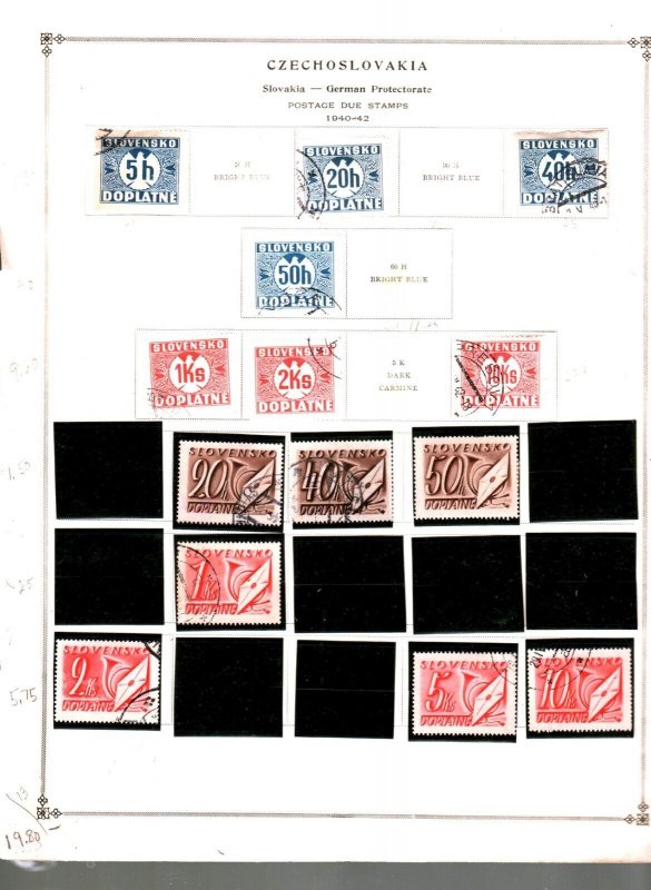 Collection,  Czechoslovakia Part M, Slovakia, 1940/1945, Cat $56, Mint & Used