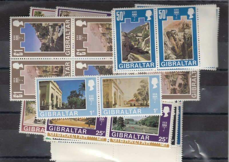 Gibraltar QEII 1971 Decimal Blocks (Mainly 6 Some 4 and 2 ) SG255/286 MNH J7539