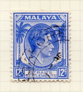 Malaya Straights Settlements 1937 Die I Early Issue Fine Used 12c. 298928