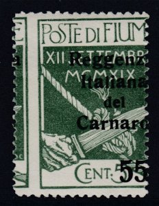 ITALY - Fiume n.142za Variety perforation shifted cv 170$  MH*