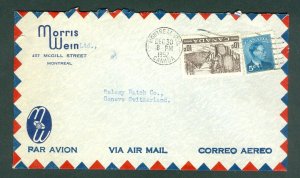 Canada. 1952 Airmail Cover. Commercial 5c King + 10c. Fur Resources  Sc301