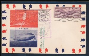 (US) U.S.S. AKRON ILLUSTRATED PRINTED SCARCE GORHAM ENVELOPE