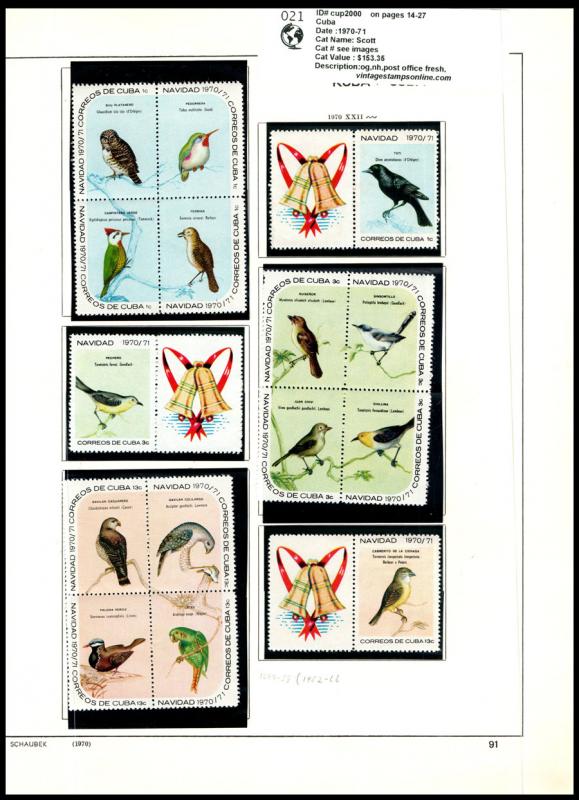 VINTAGE:CUBA MODERN  ASST OGNH 1970-71 PO F LOT CU1970B