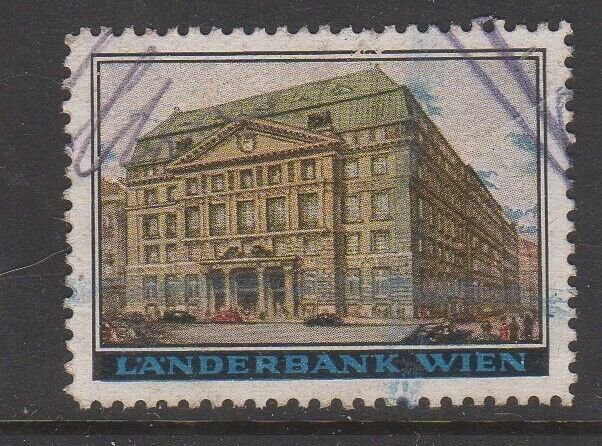 Austria - Vienna Bank Building Cinderella Poster Advertising Stamp, used