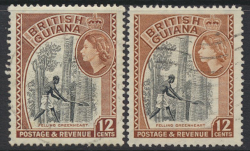 British Guiana SG 338a + SG 338  Used  Sc# 260  * see scans and details 