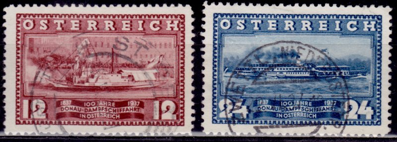 Austria 1937, Danube River Steamships, 12g & 24g, used