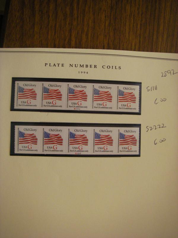 Scott 2886b - 2893, COMPLETE G Flag PNC COLLECTION, 45 PNC5 strips, MNH Beauties