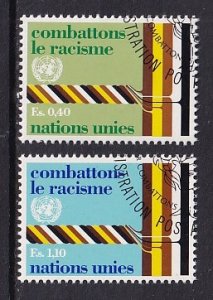 United Nations Geneva  #69-70  cancelled  1977   fight  racial discrimination