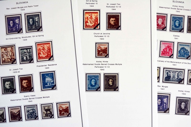 COLOR PRINTED SLOVAKIA 1939-2010 + 2011-2020 STAMP ALBUM PAGES (136 ill. pages)