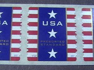 U.S.# 4157-MINT/NH-PLATE # COIL STRIP OF 5(V#222)---USA-STARS AND STRIPES --2007