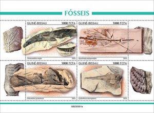 GUINEA BISSAU - 2023 - Fossils - Perf 4v Sheet - Mint Never Hinged