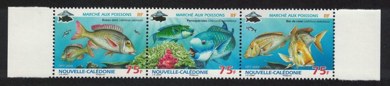 New Caledonia Fish strip of 3v SG#1461-1463 MI#1489-1491