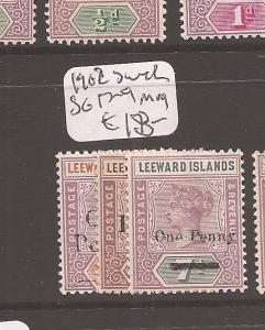 Leeward Islands 1902 Surcharge  SG 17-9 MOG (2cdz)