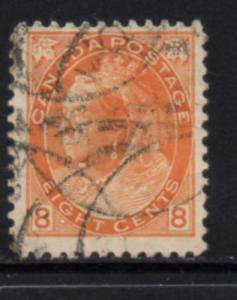 Canada Sc 82 1898 8c orange Victoria numeral issue stamp used