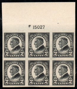 MALACK 611 VF/XF OG NH, plate block of 6, large top,..MORE.. pb4632