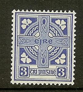 Ireland, Scott #111, 3p Celtic Cross, F-VF Ctring, MH