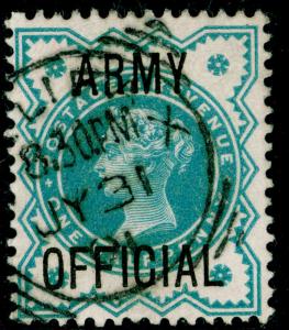 SG O42, ½d blue-green, FINE USED, CDS. Cat £12. 